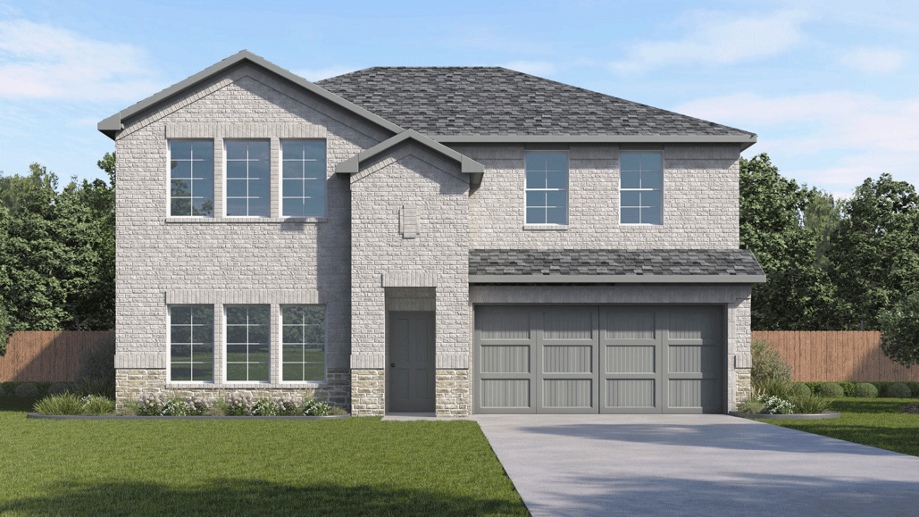 Perry Floorplan Elevation F Rendering-Bel Air Village in Sherman, Tx