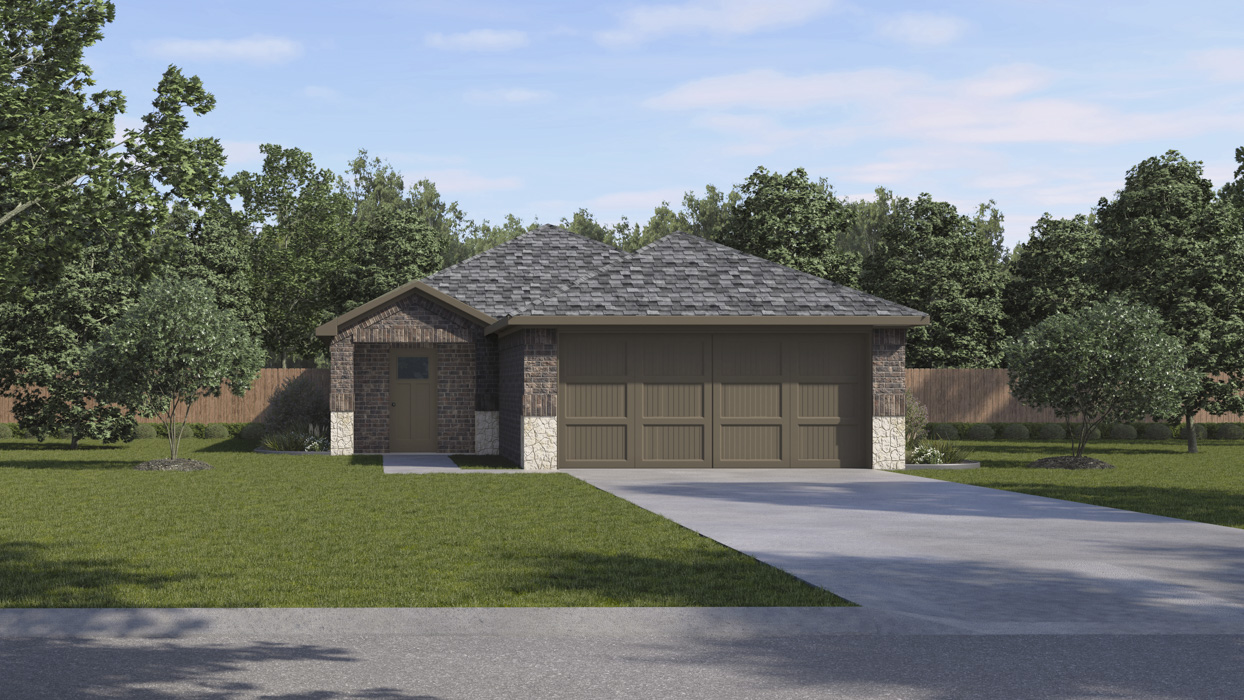 Atlana Floorplan Elevation F Rendering-Asher Oaks in Bonham TX