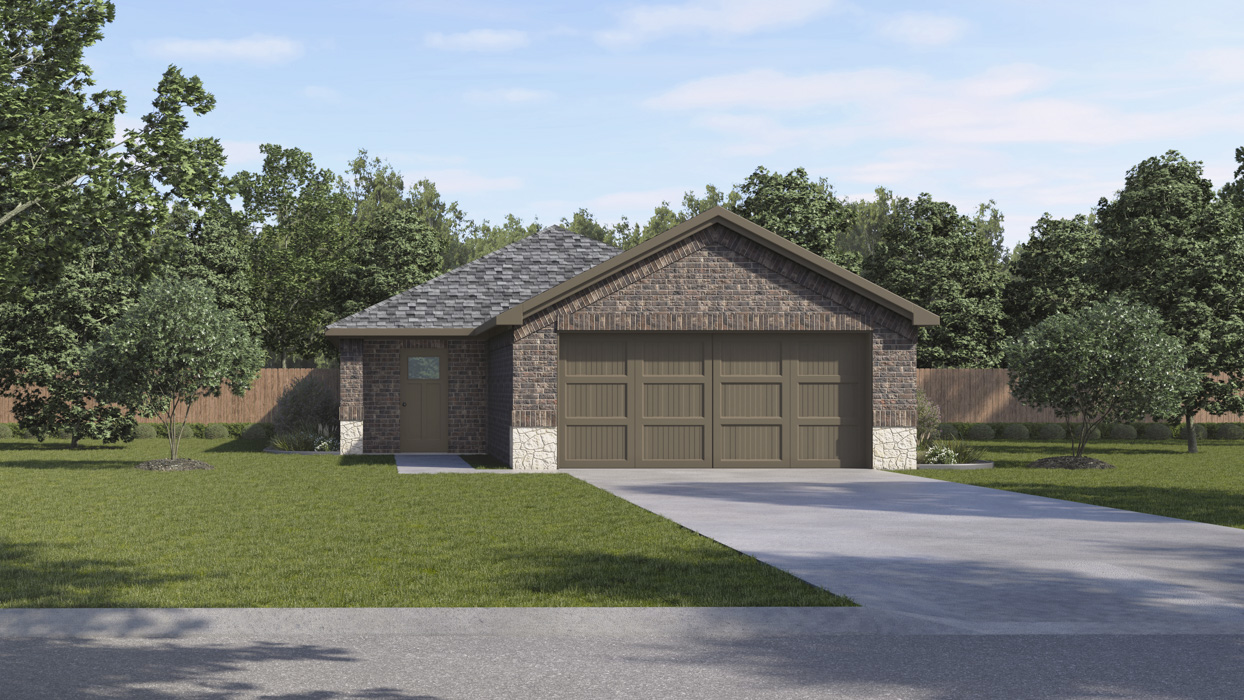 Barton Floorplan Elevation F Rendering-Asher Oaks in Bonham TX