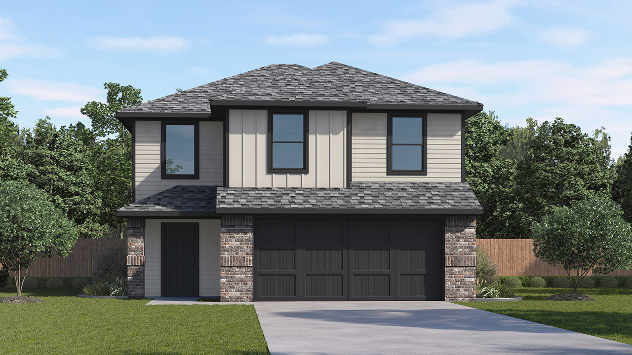 Davis Floorplan Elevation A Rendering-Asher Oaks in Bonham, TX