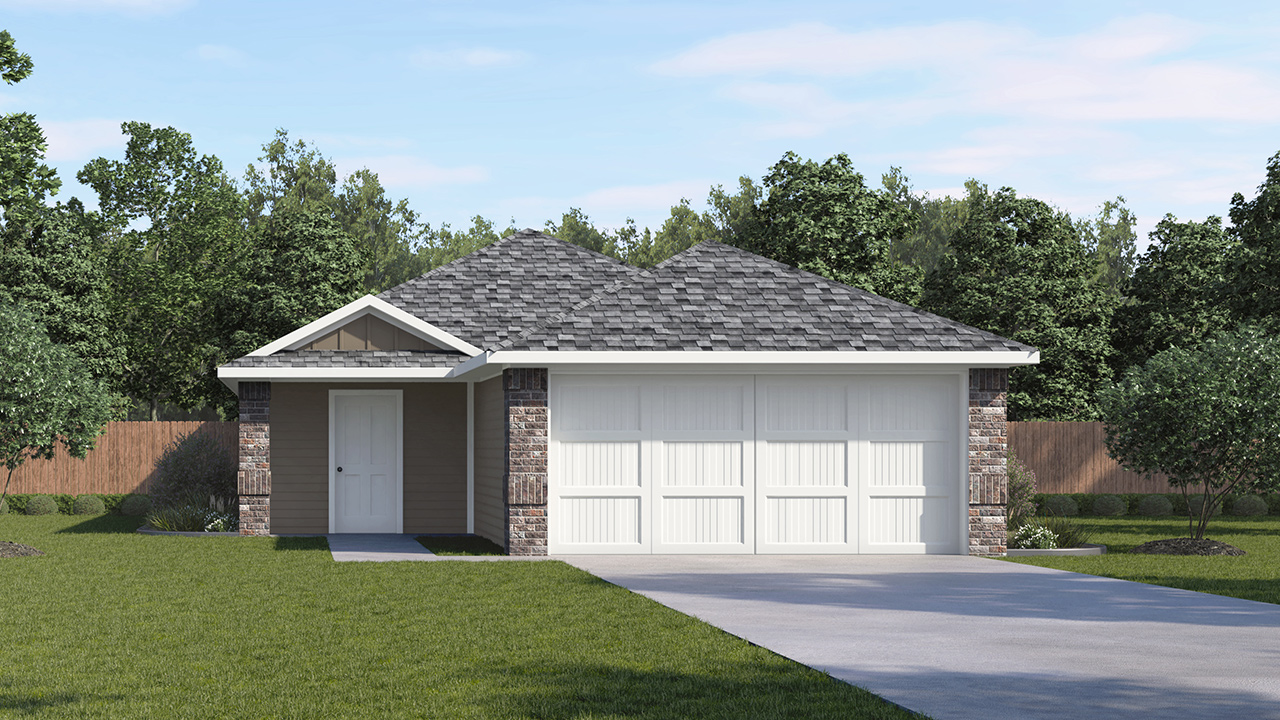 Estero Floorplan Elevation A Rendering-Asher Oaks in Bonham, TX