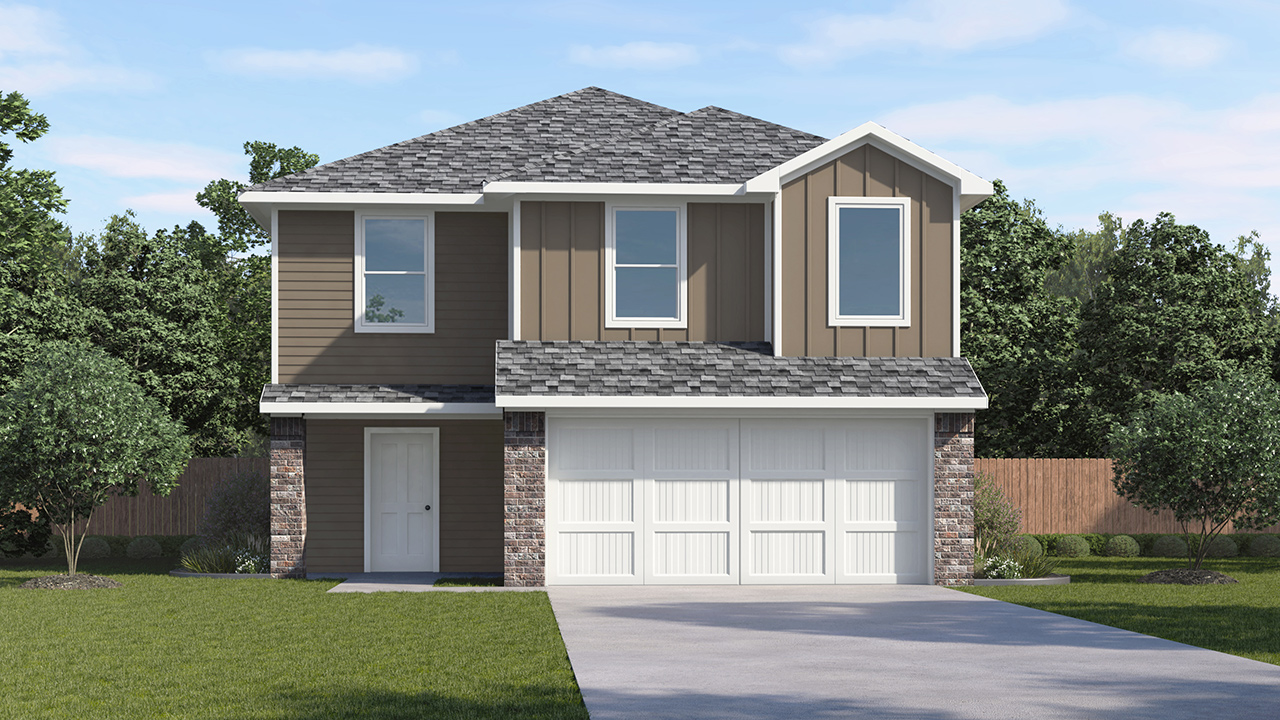 Franklin Floorplan Elevation A Rendering-Asher Oaks in Bonham, TX