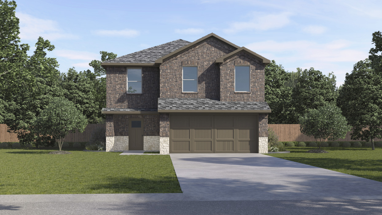 Franklin Floorplan Elevation F Rendering-Asher Oaks in Bonham, TX