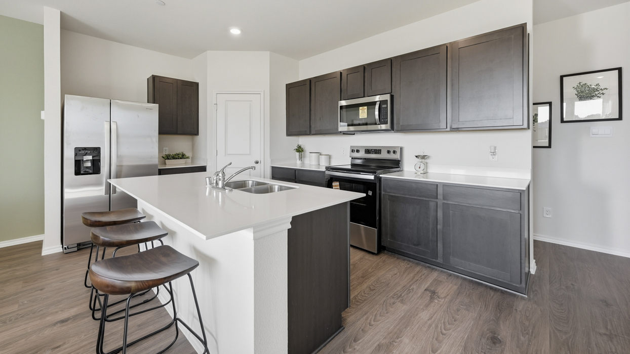 Justice Floorplan Elevation B Kitchen Gallery Image - Hanolley Hills in Sherman, TX