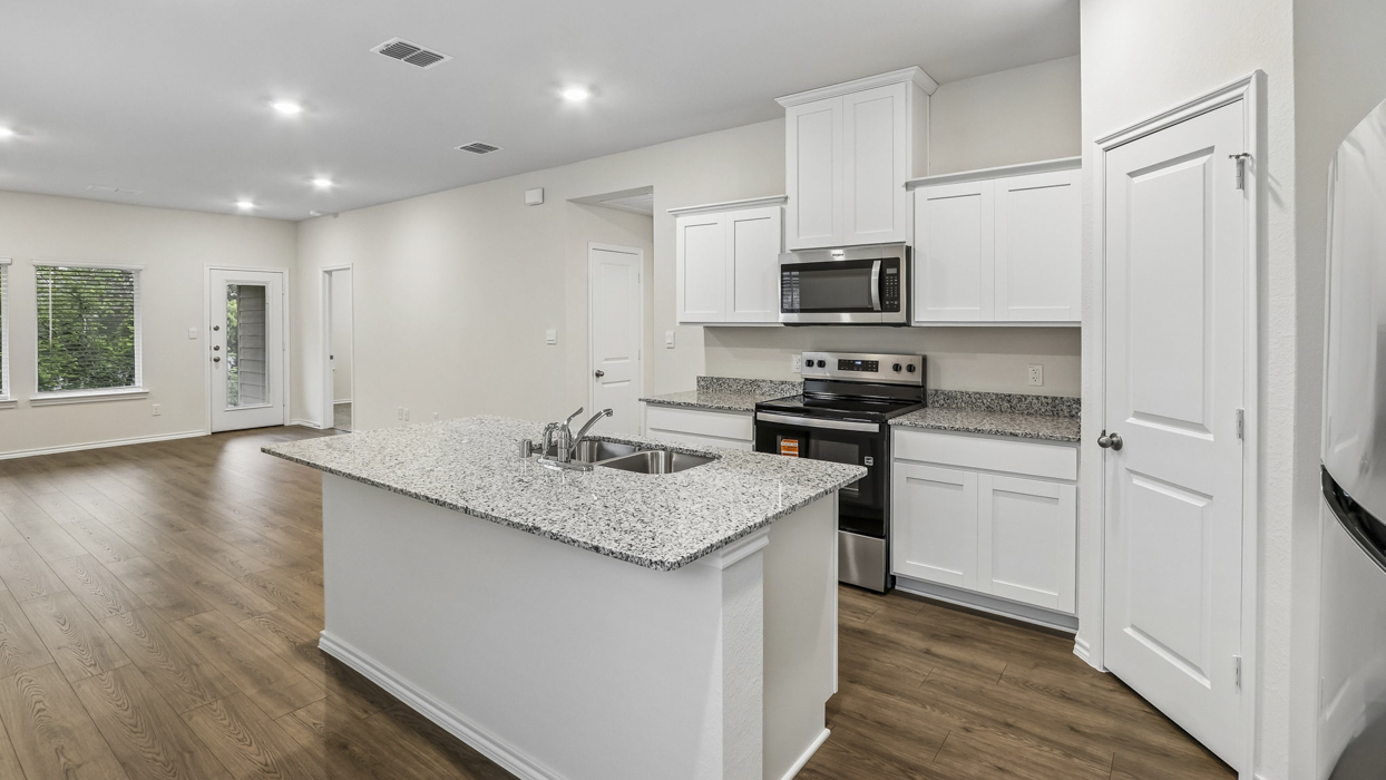 Amber Floorplan Elevation A Kitchen Gallery Image - Hanolley Hills in Sherman, TX