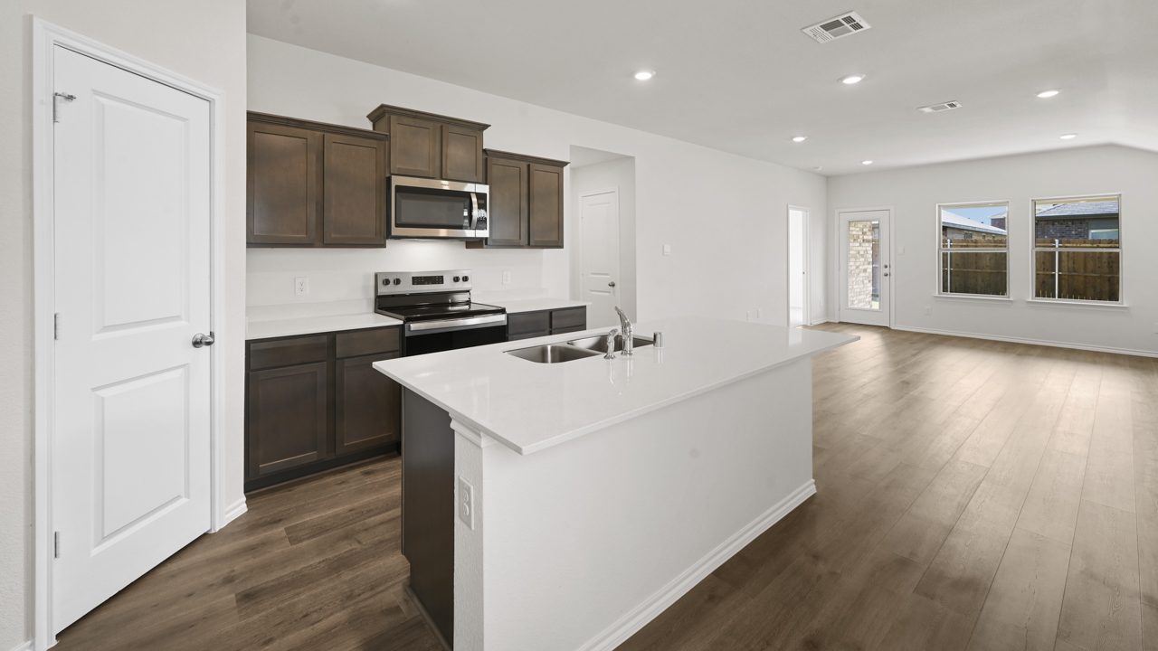 X30A Amber Floorplan Elevation A Kitchen Gallery Image-Hanolley Hills in Sherman, TX