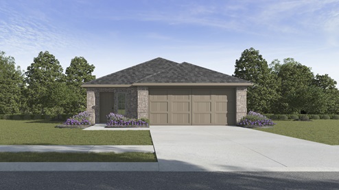 X30B Brooke Floorplan Elevation A Rendering-Hanolley Hills in Sherman, TX