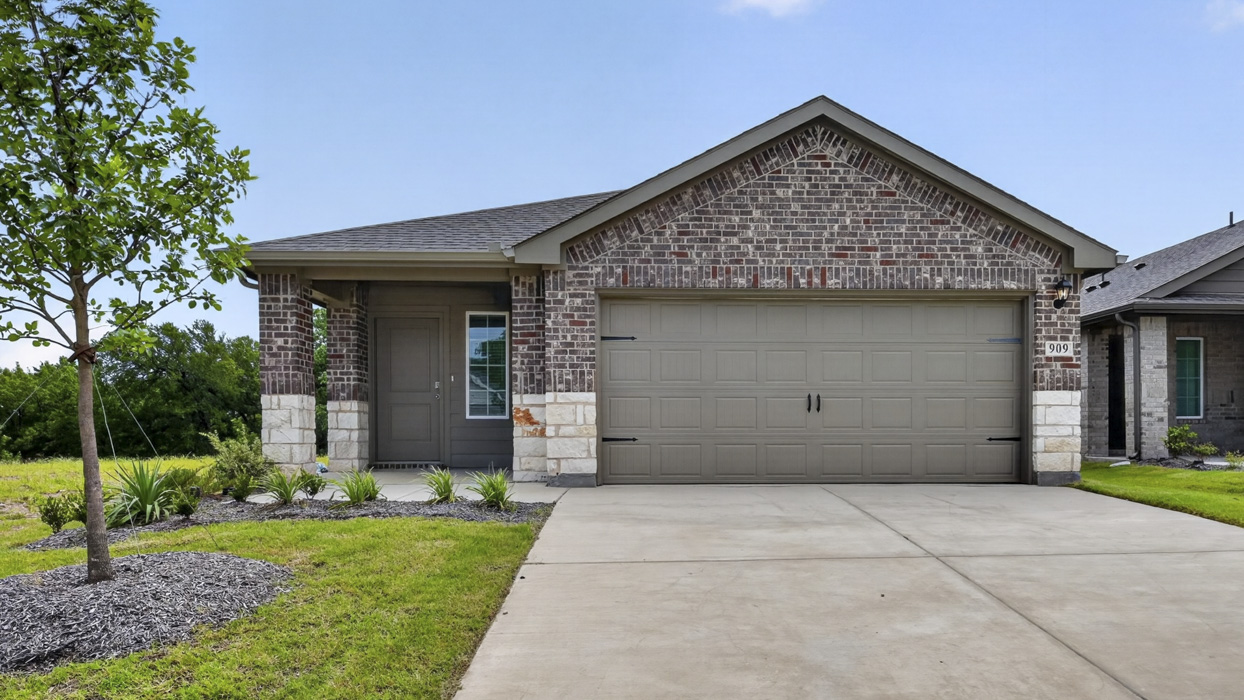 X30C Caroline Floorplan Elevation B Rendering-Hanolley Hills in Sherman, TX