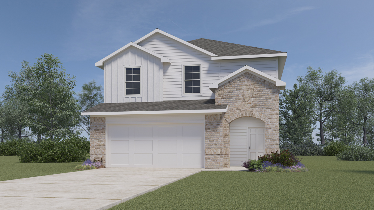 X30G Grace Floorplan Elevation A Rendering-Hanolley Hills in Sherman, TX