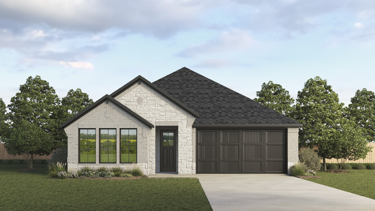Aspen Floorplan Elevation W Exterior Rendering - Morning Ridge in Princeton, TX