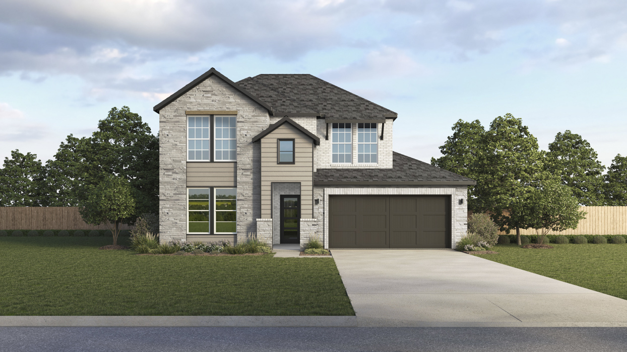 Galena Floorplan Elevation W Exterior Rendering - Morning Ridge in Princeton, TX