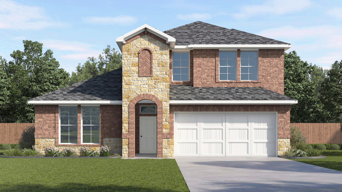 2623 Rosebud Floorplan Elevation F Rendering - Morning Ridge in Princeton, Tx
