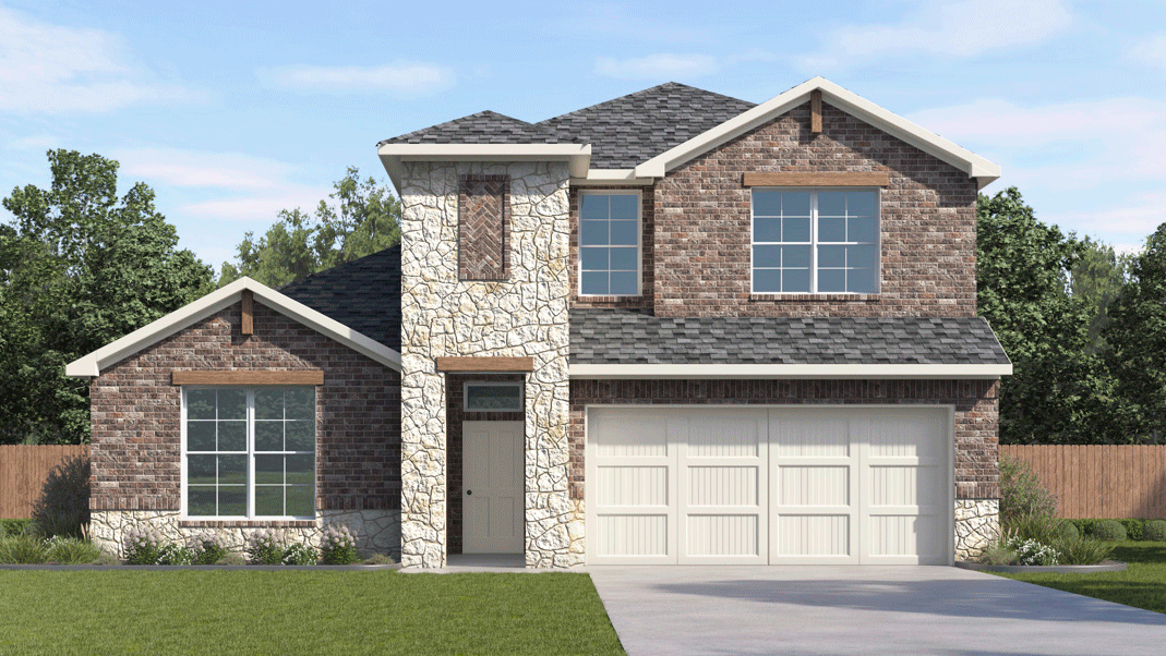 2623 Rosebud Floorplan Elevation Y Rendering - Morning Ridge in Princeton, Tx