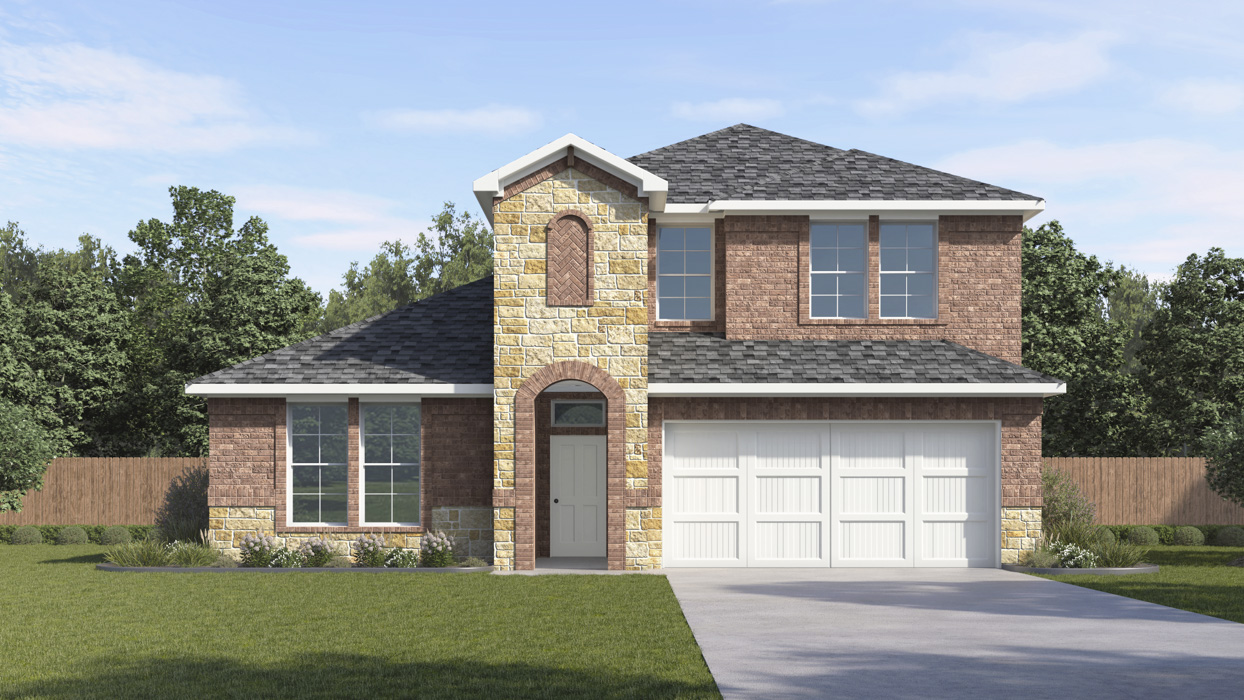 2623 Rosebud Floorplan Elevation F Rendering - Morning Ridge in Princeton, Tx