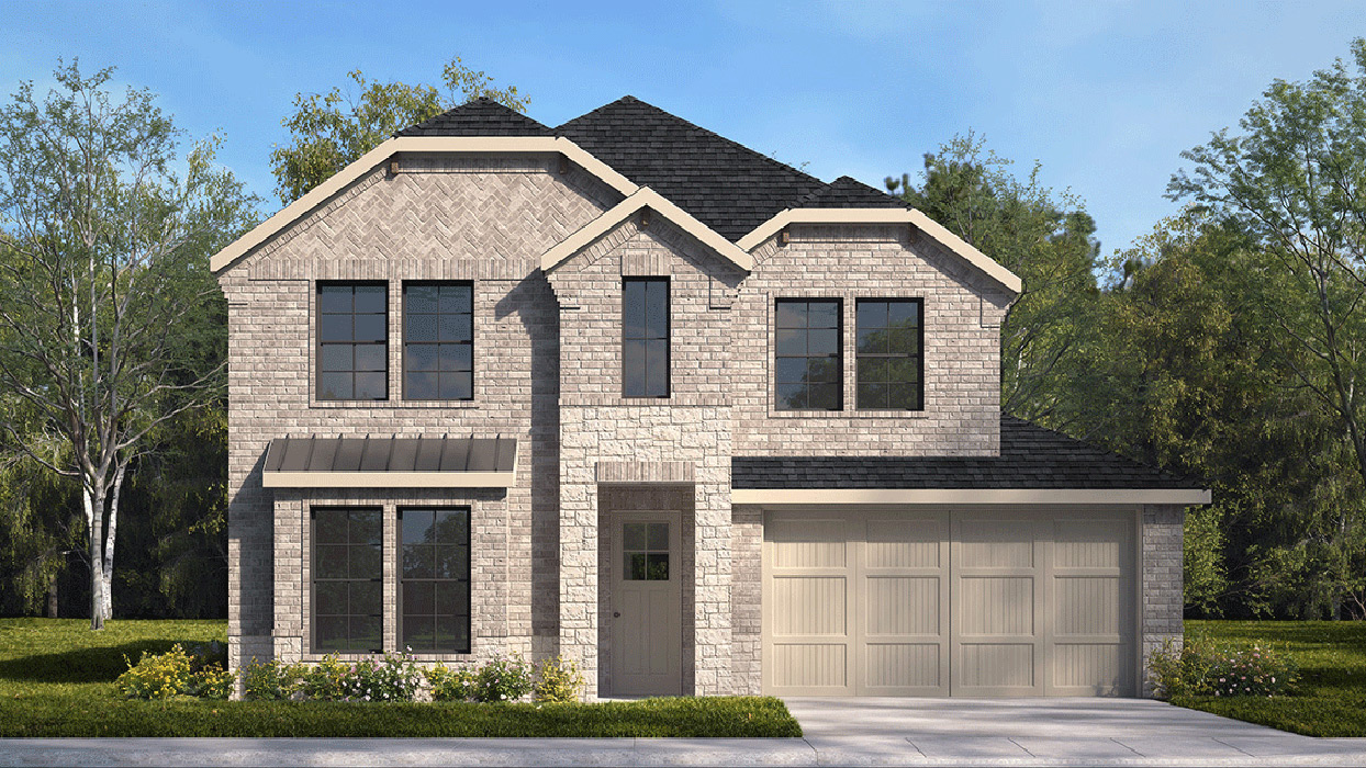 2733 Oakridge Floorplan Elevation W Rendering - Morning Ridge in Princeton, TX