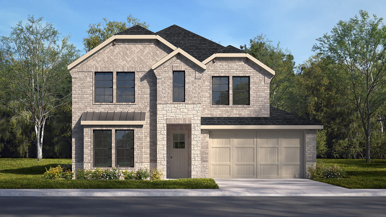 2733 Oakridge Floorplan Elevation W Rendering - Morning Ridge in Princeton, TX