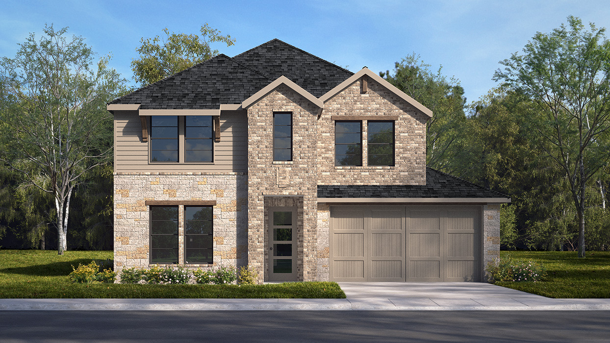 2733 Oakridge Floorplan Elevation Y Rendering-Morning Ridge in Princeton, TX