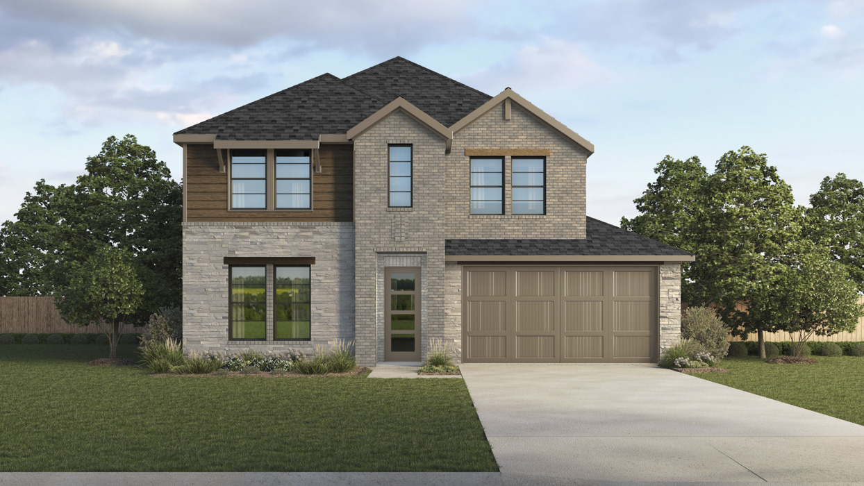 2733 Oakridge Floorplan Elevation Y Rendering-Morning Ridge in Princeton, TX