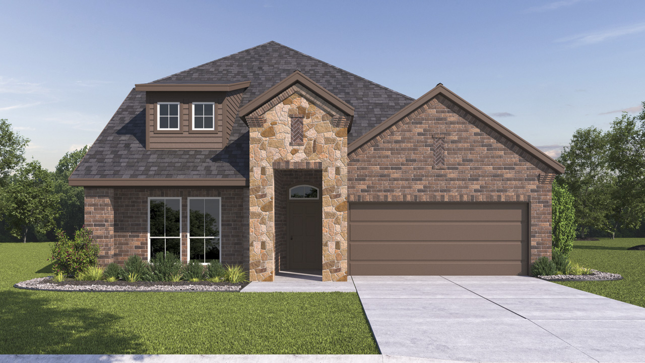 Ivery Floorplan Elevation F Exterior Rendering - Morning Ridge in Princeton, TX
