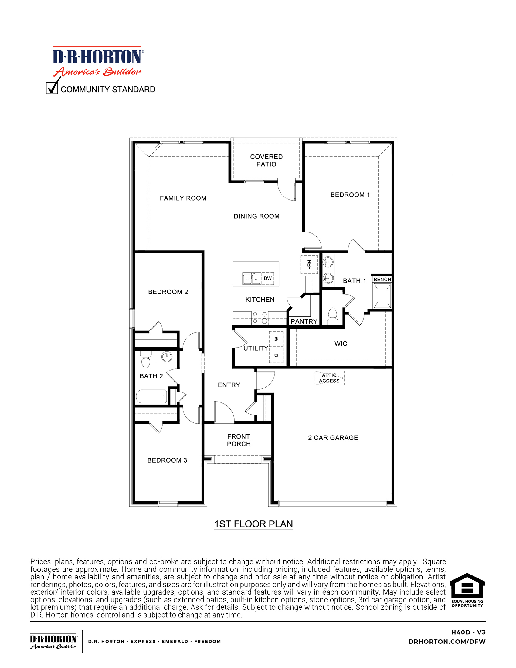 Single Story 4 Bedroom Dr Horton Floor Plans Viewfloor.co
