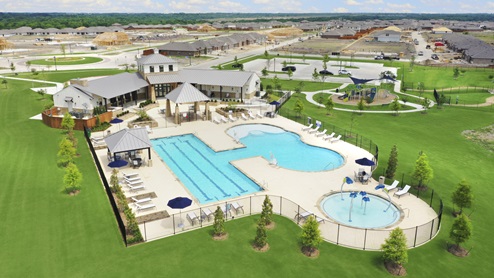 Wildcat Ranch pool aerial view in Crandall TX