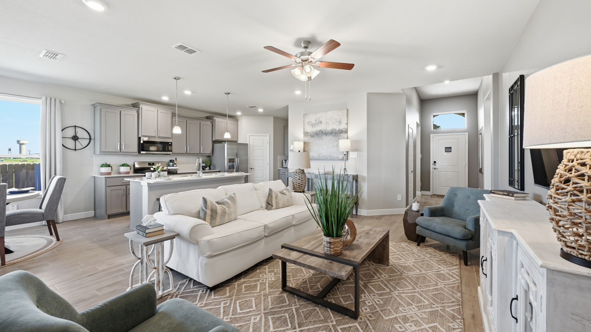 Spacious living and family room space