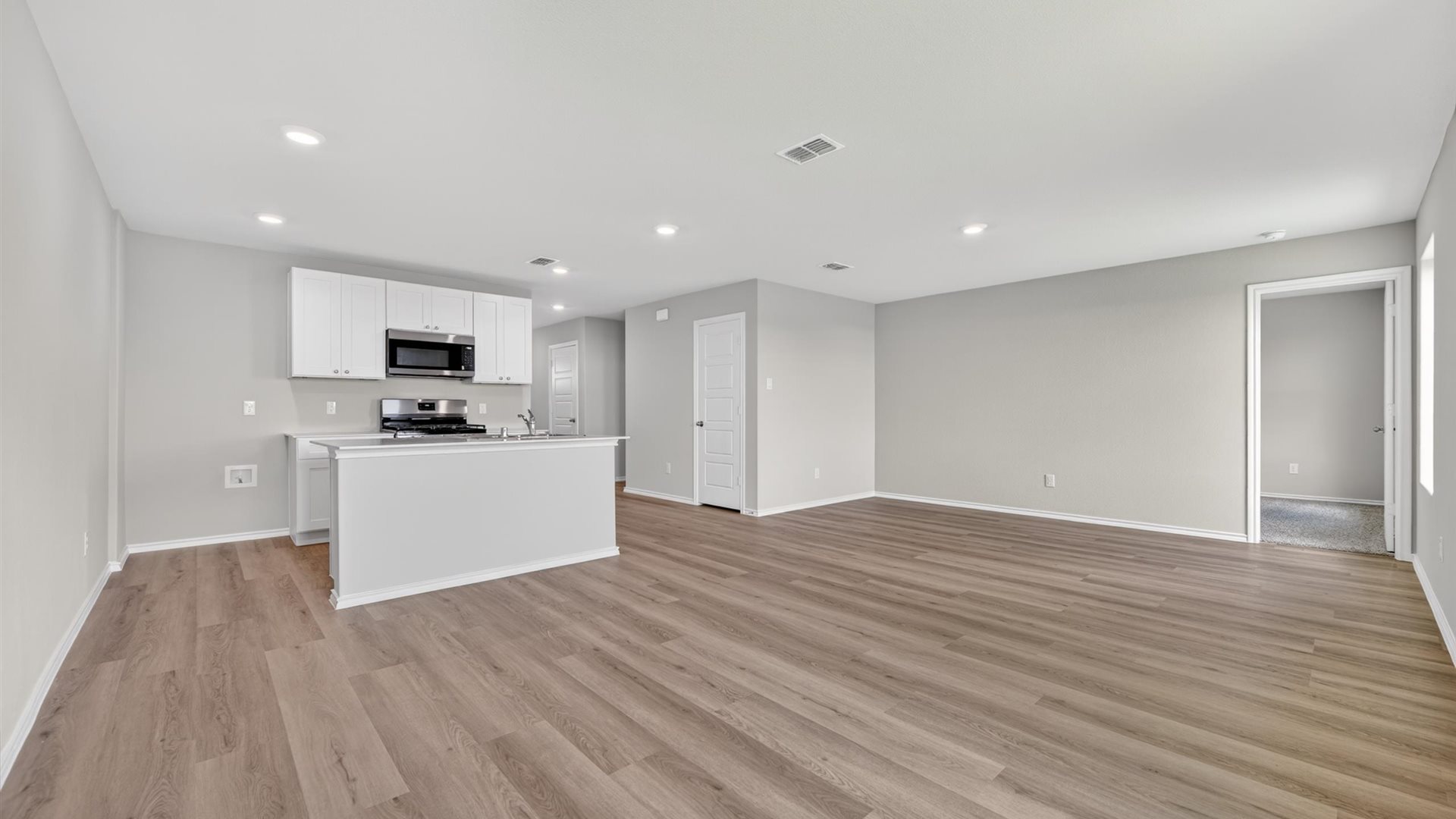 Open kitchen and dining