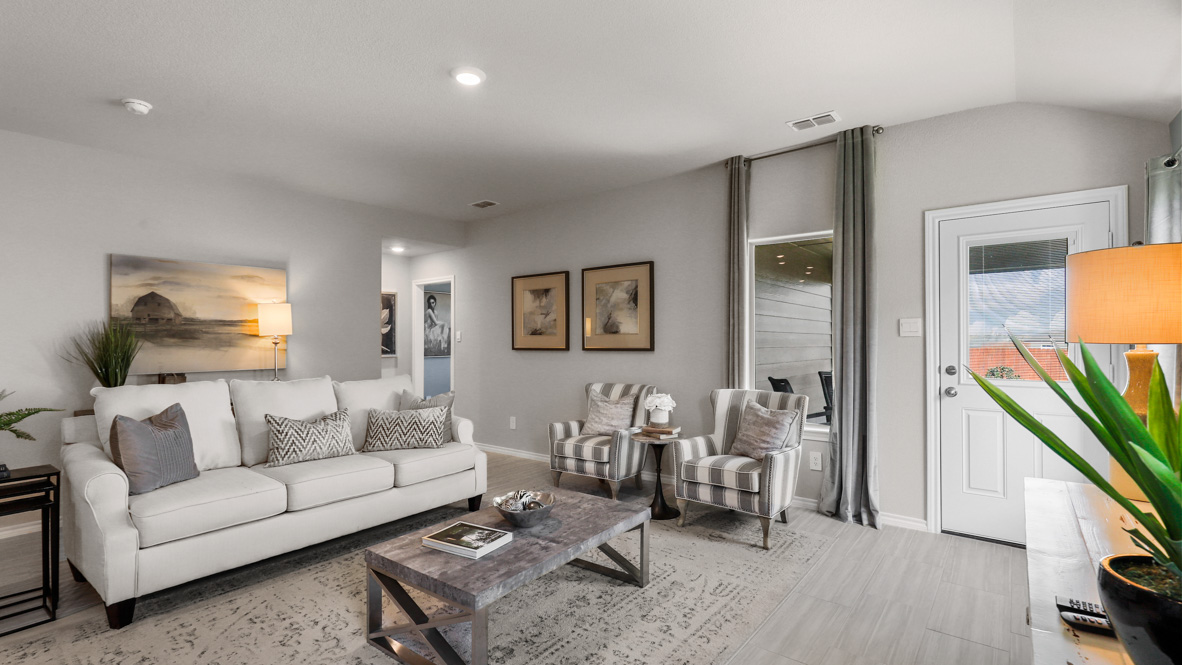 Open living and family room