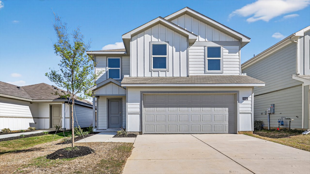 Exterior of two-story modern home