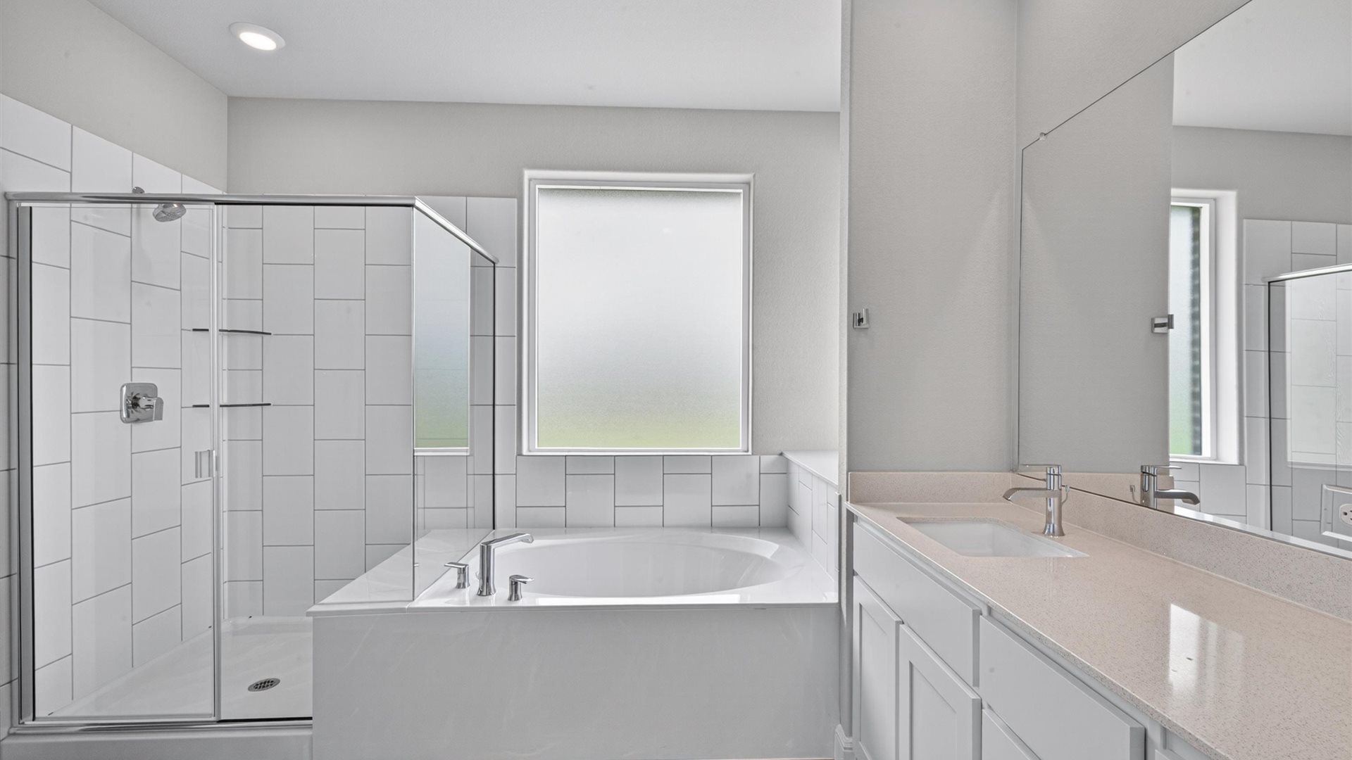 Bathroom 1 with separate tub and shower