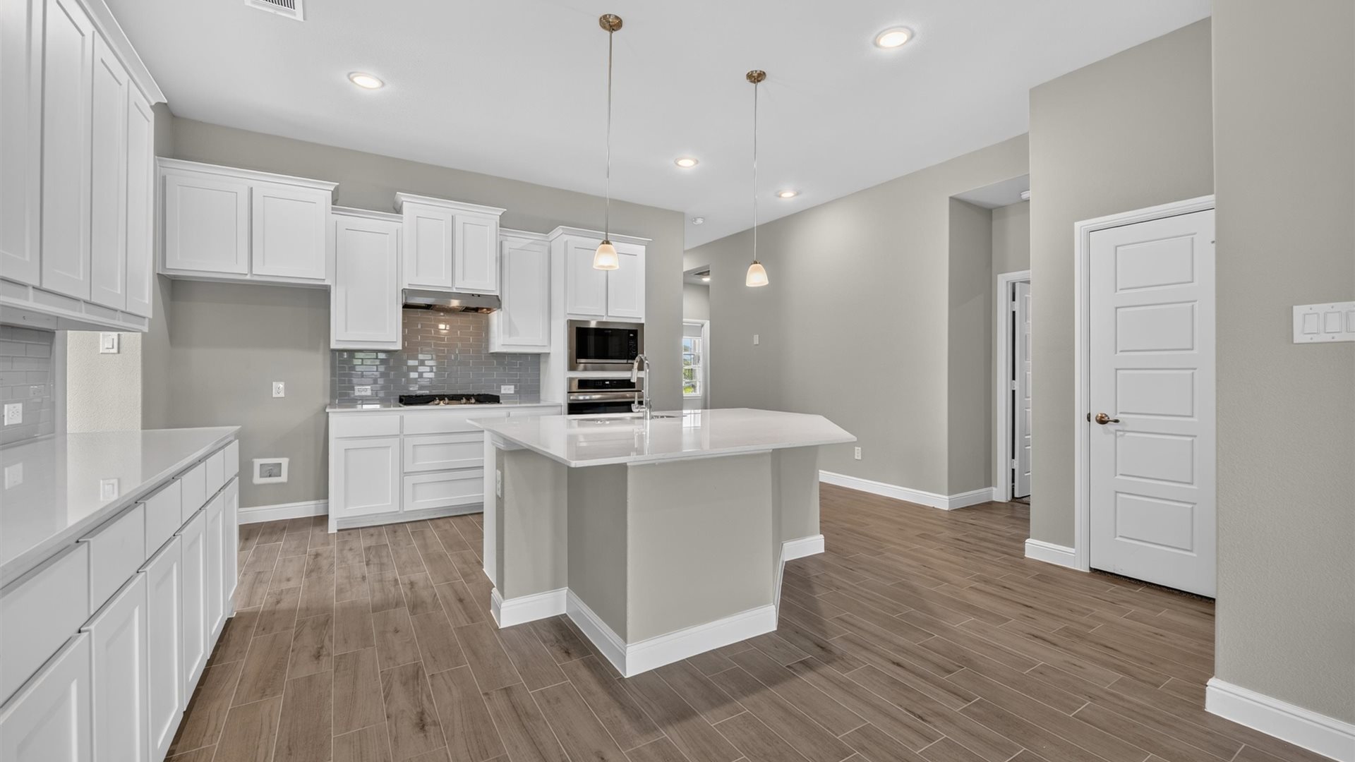 Open kitchen with island