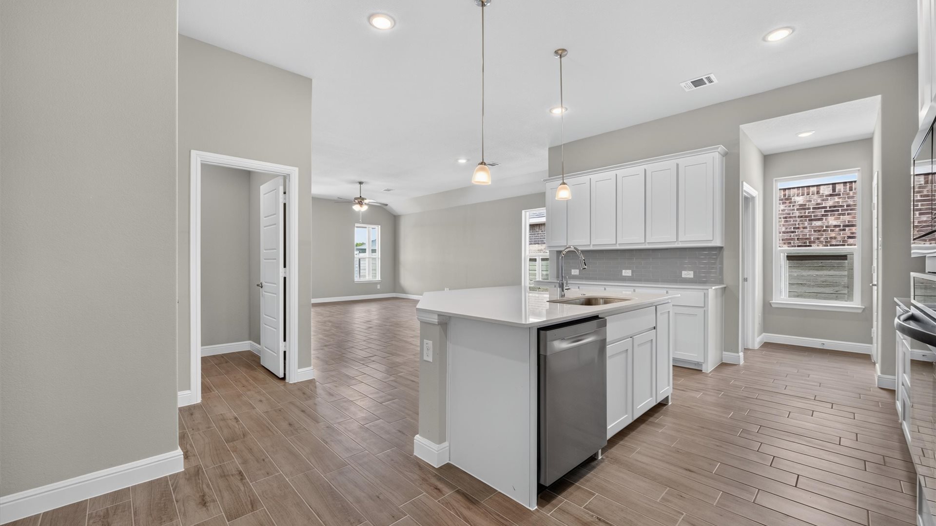 Open kitchen with island
