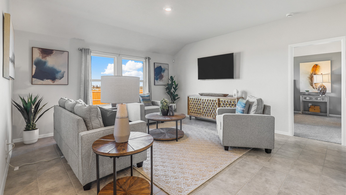 Open living and family room