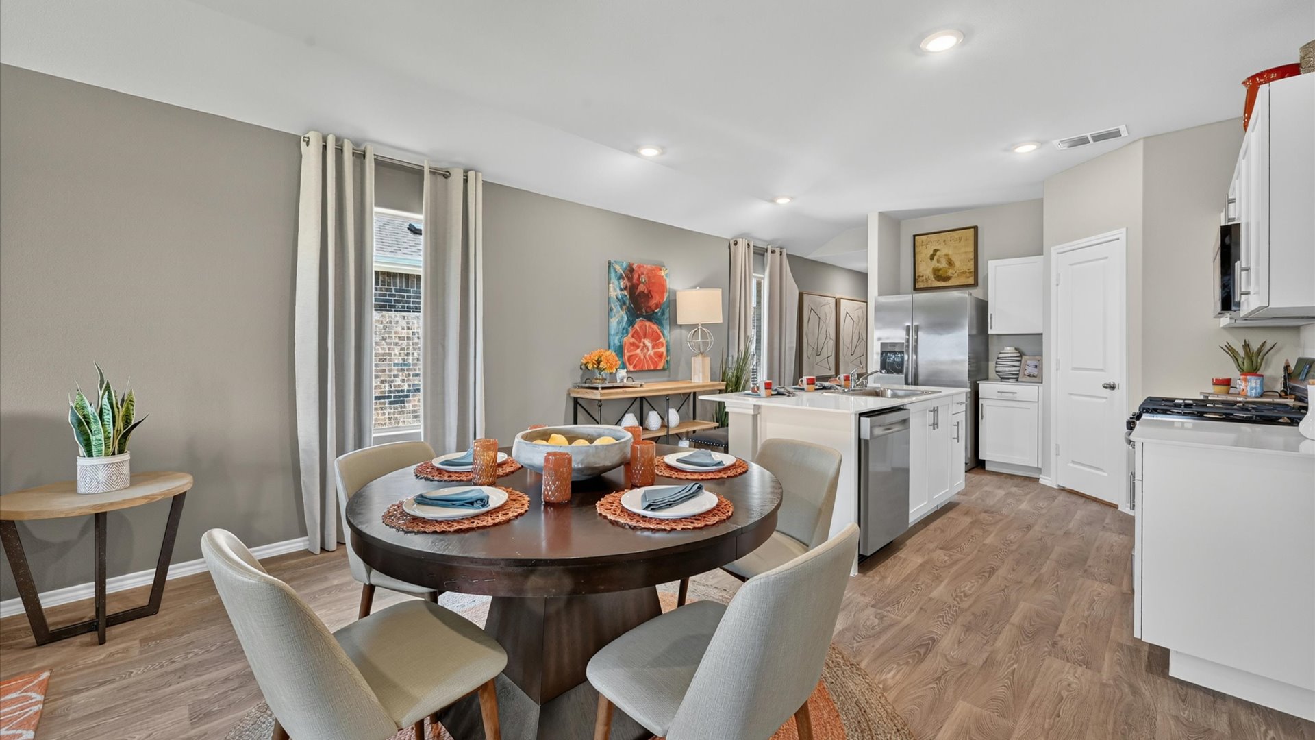 Open concept kitchen and dining