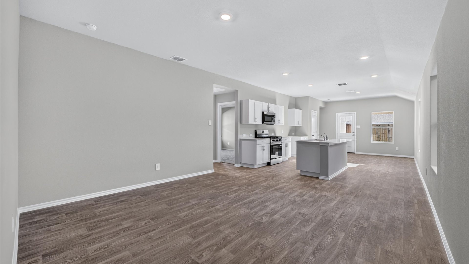 Open living and kitchen