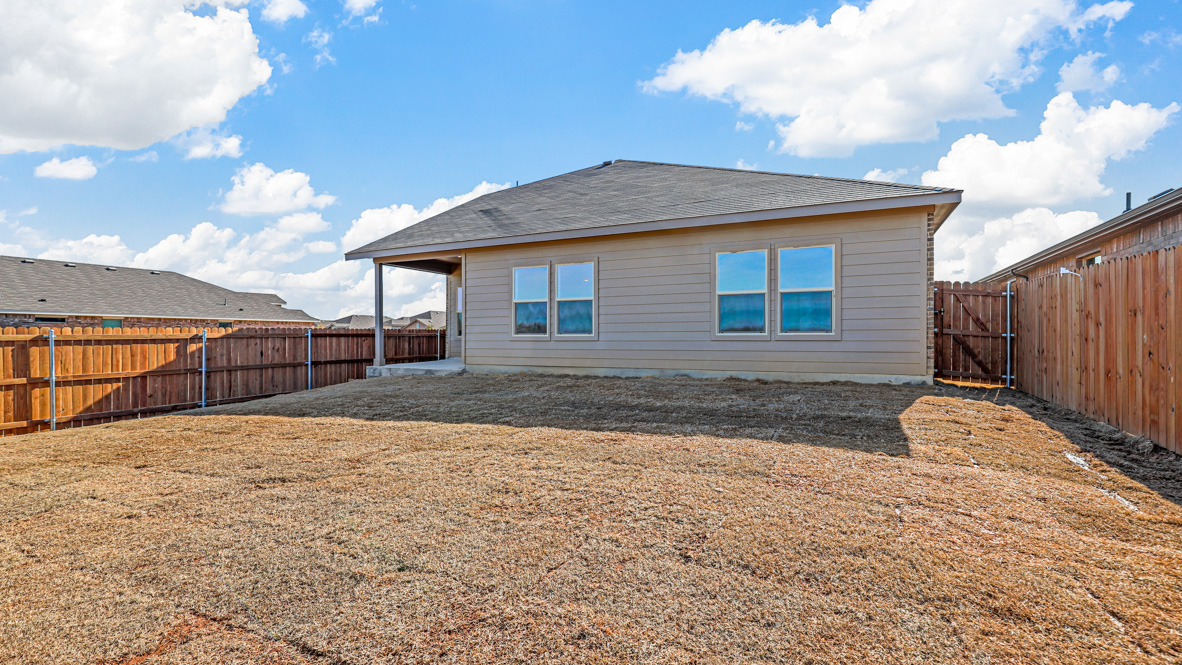 Backyard with covered patio