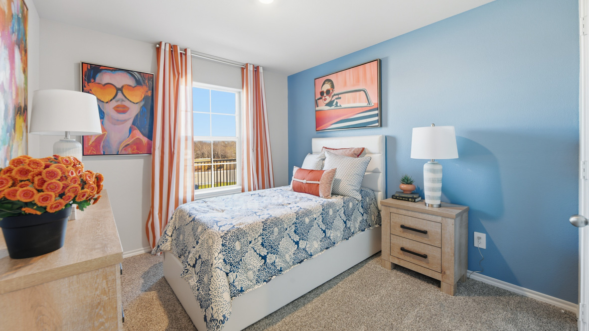 Bedroom 2 with front facing window