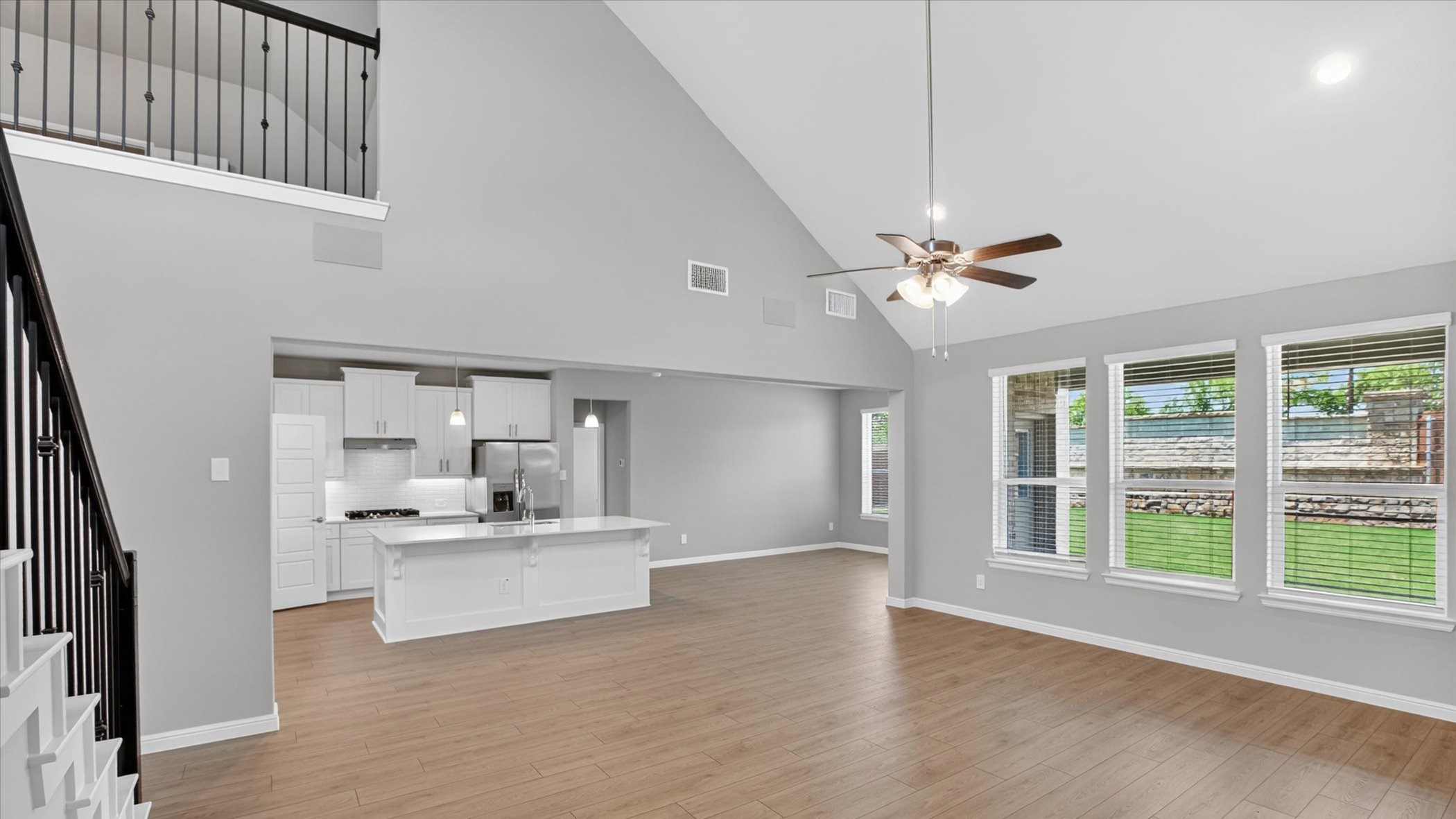 Open kitchen and living