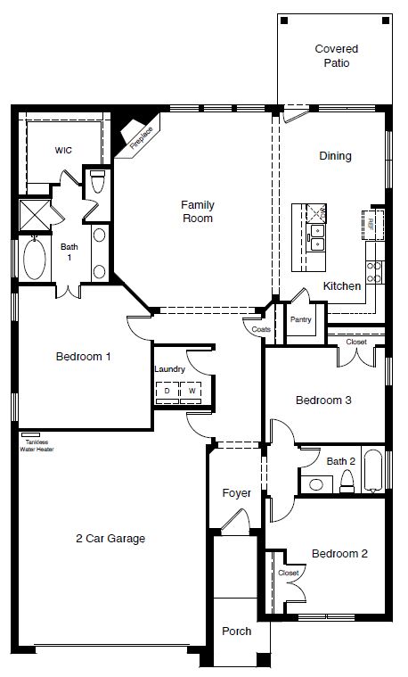Floor plan and layout of June single-story plan