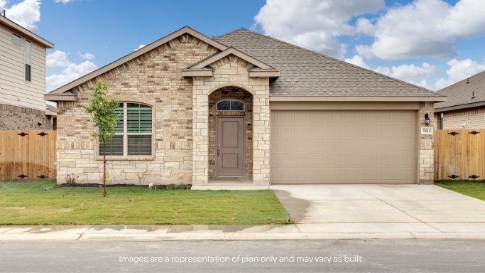 Exterior of single story modern farmhouse home