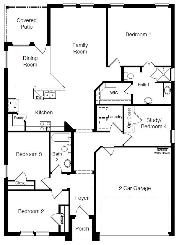 Floor plan and layout of Carlsbad single-story home