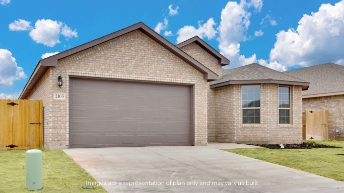Side view of single story modern brick home with sturdy siding