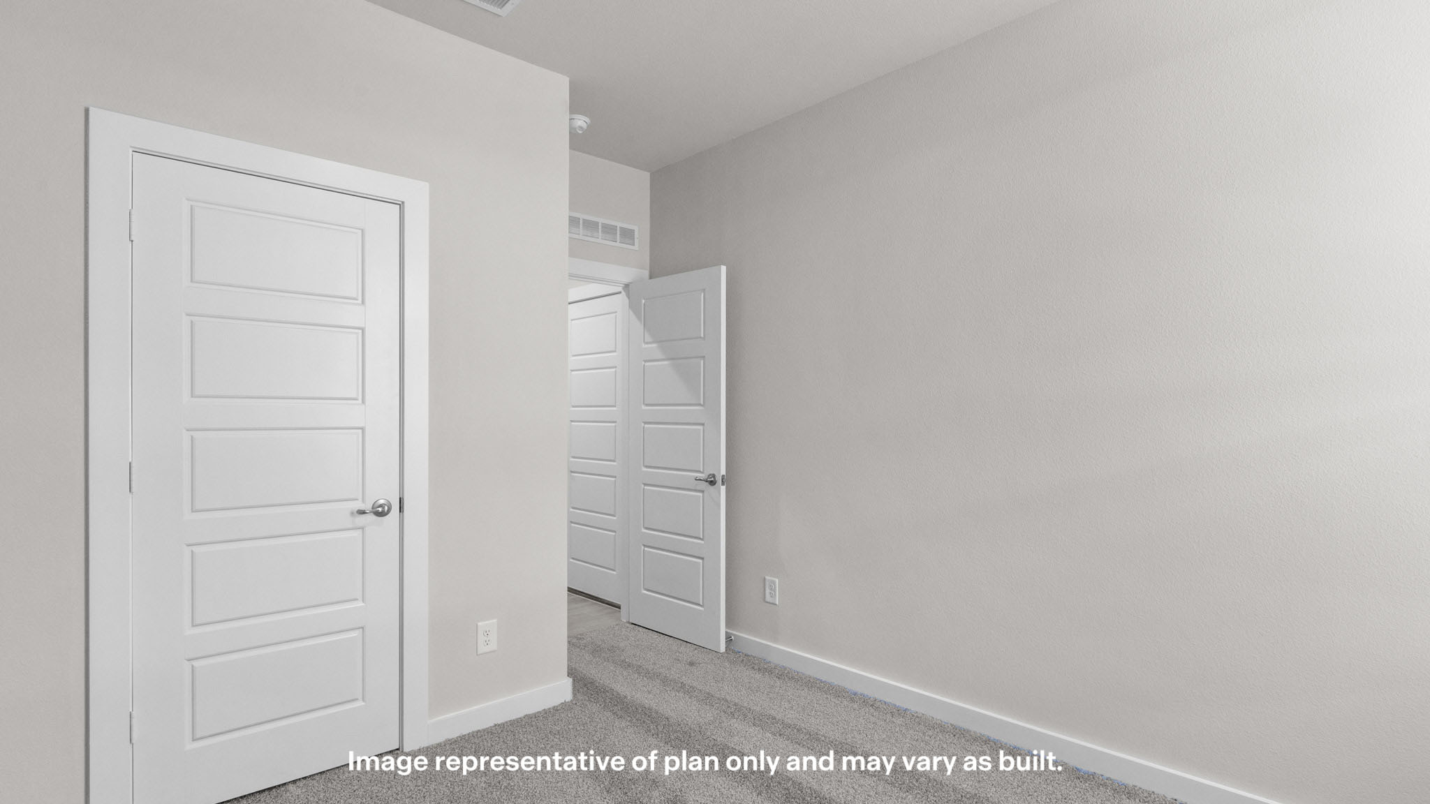 Guest bedroom 3 with plush carpet floors and spacious closet