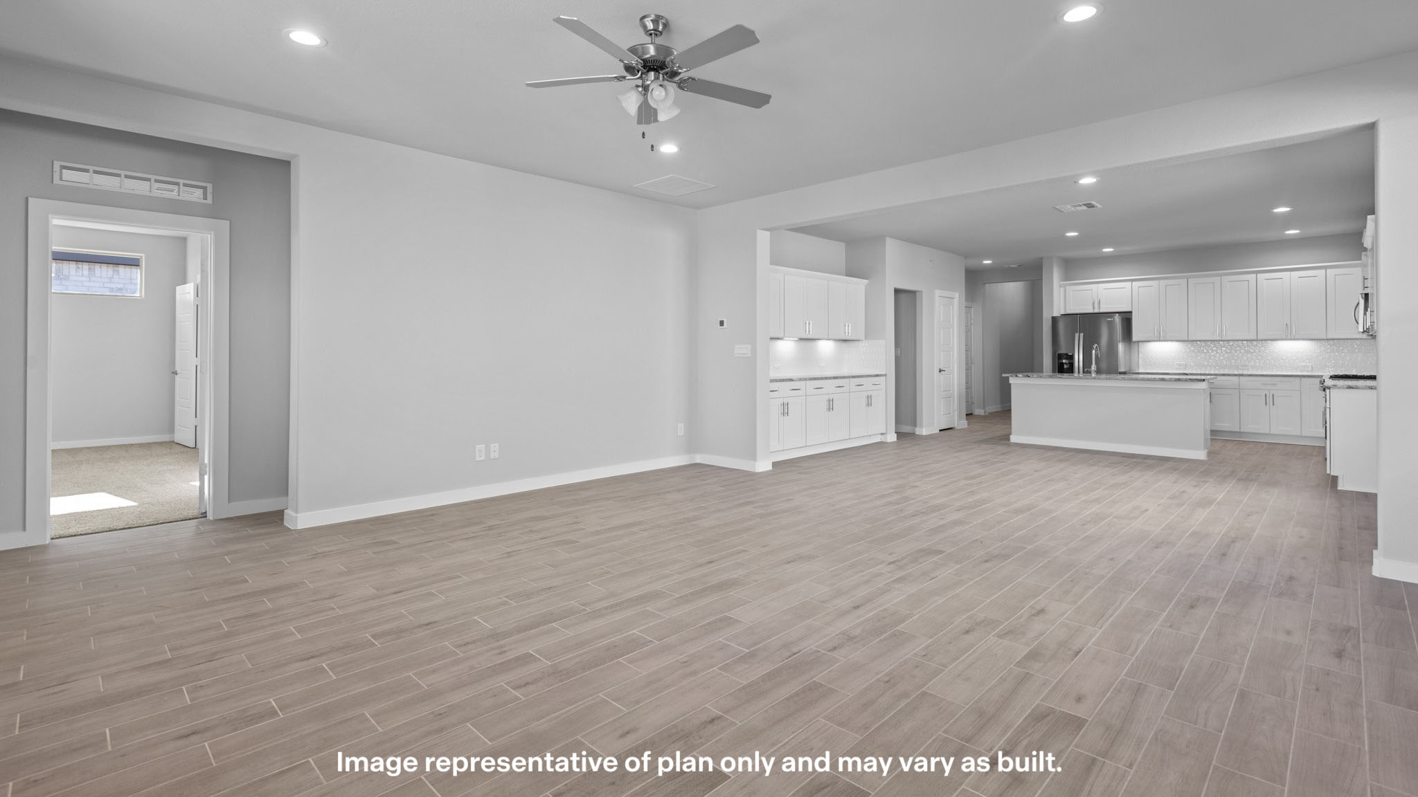 Open dining room space adjacent to kitchen