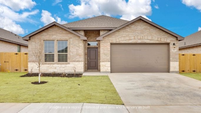 Exterior of single story modern brick style home