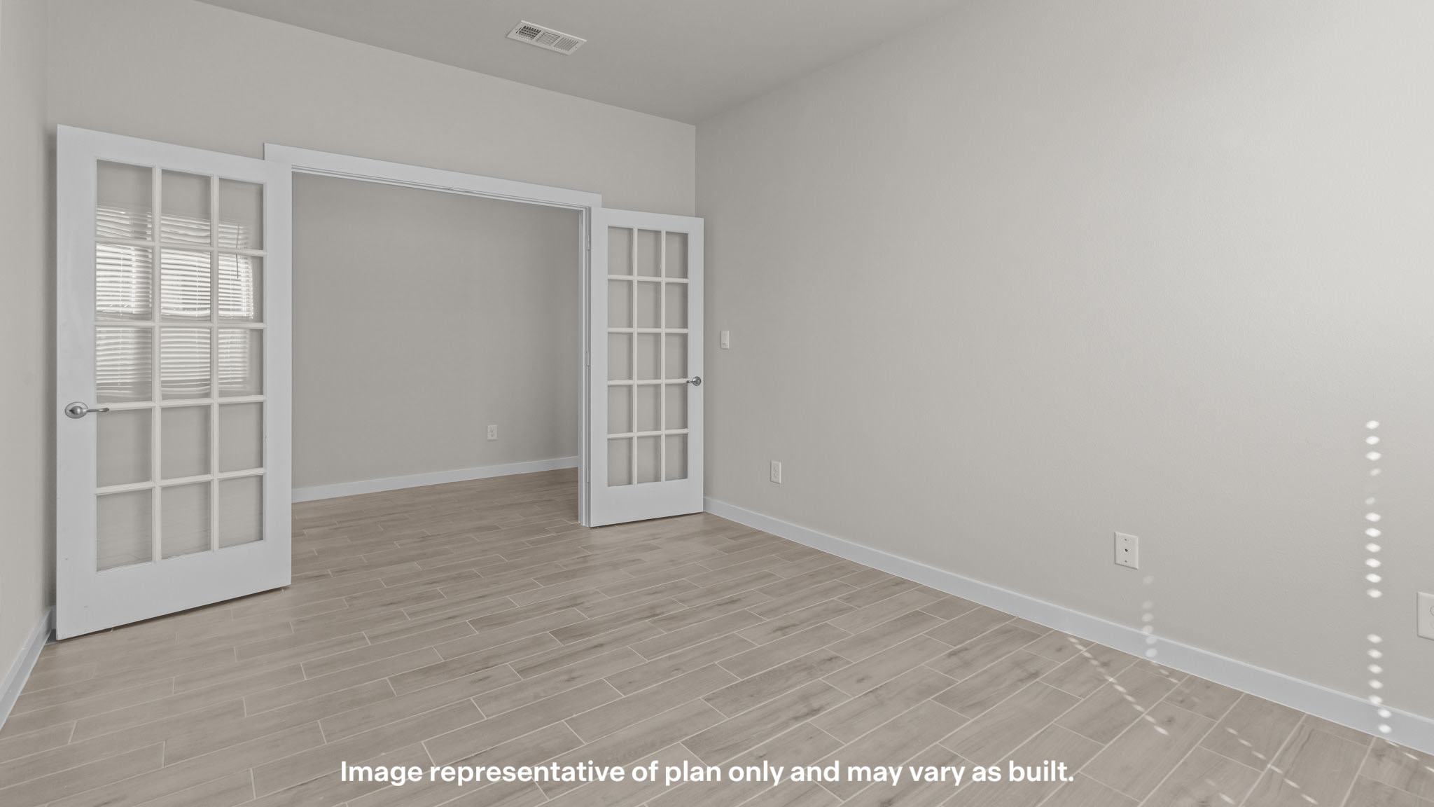 Office and front room space with private french doors