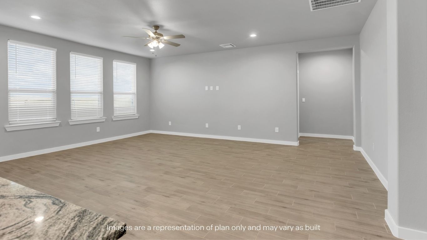 Open dining room space adjacent to kitchen