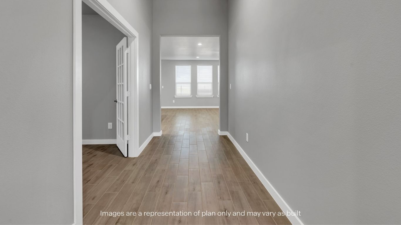 Single story classic brick home with front entry