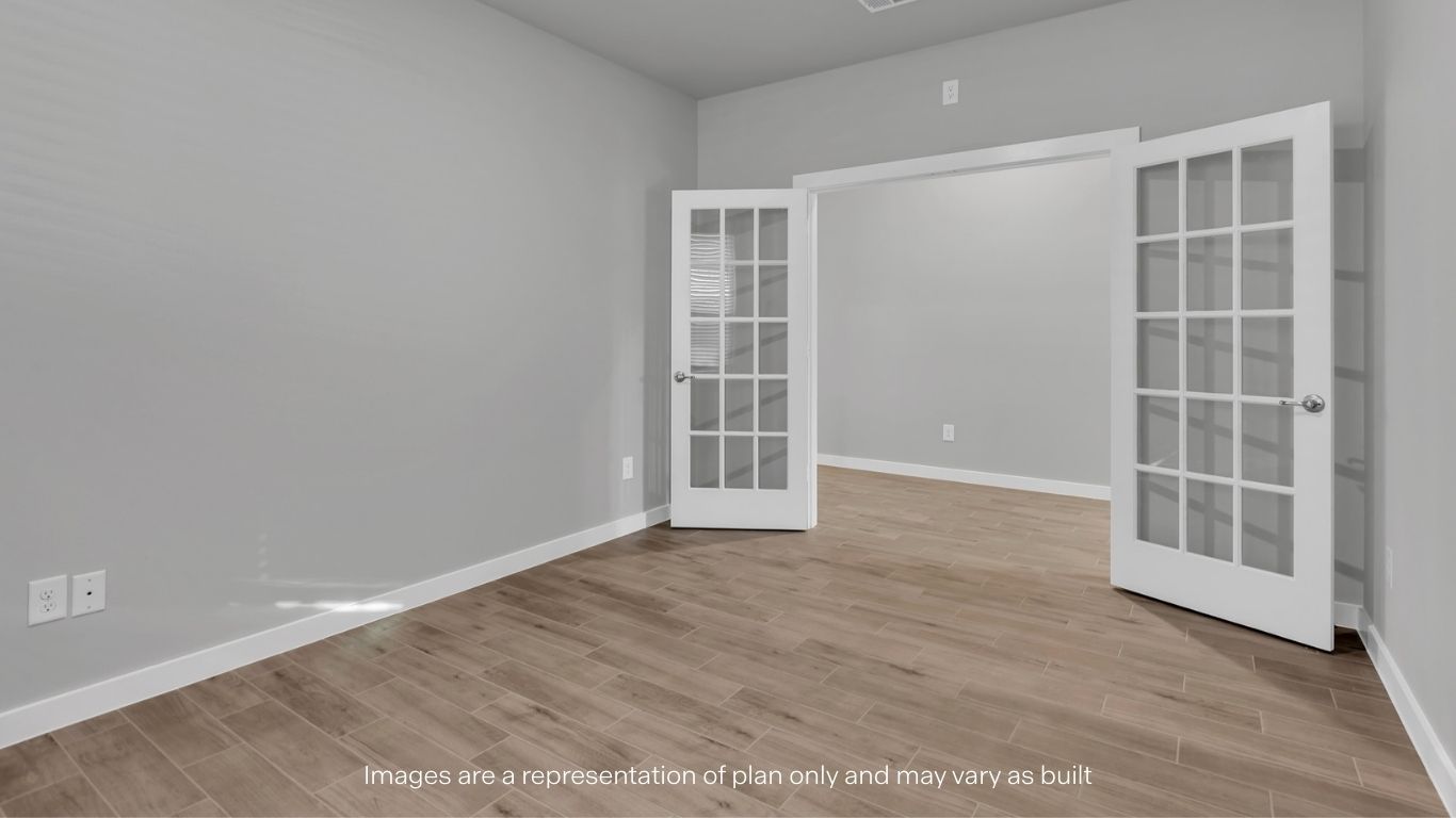 Office and front room space with private french doors