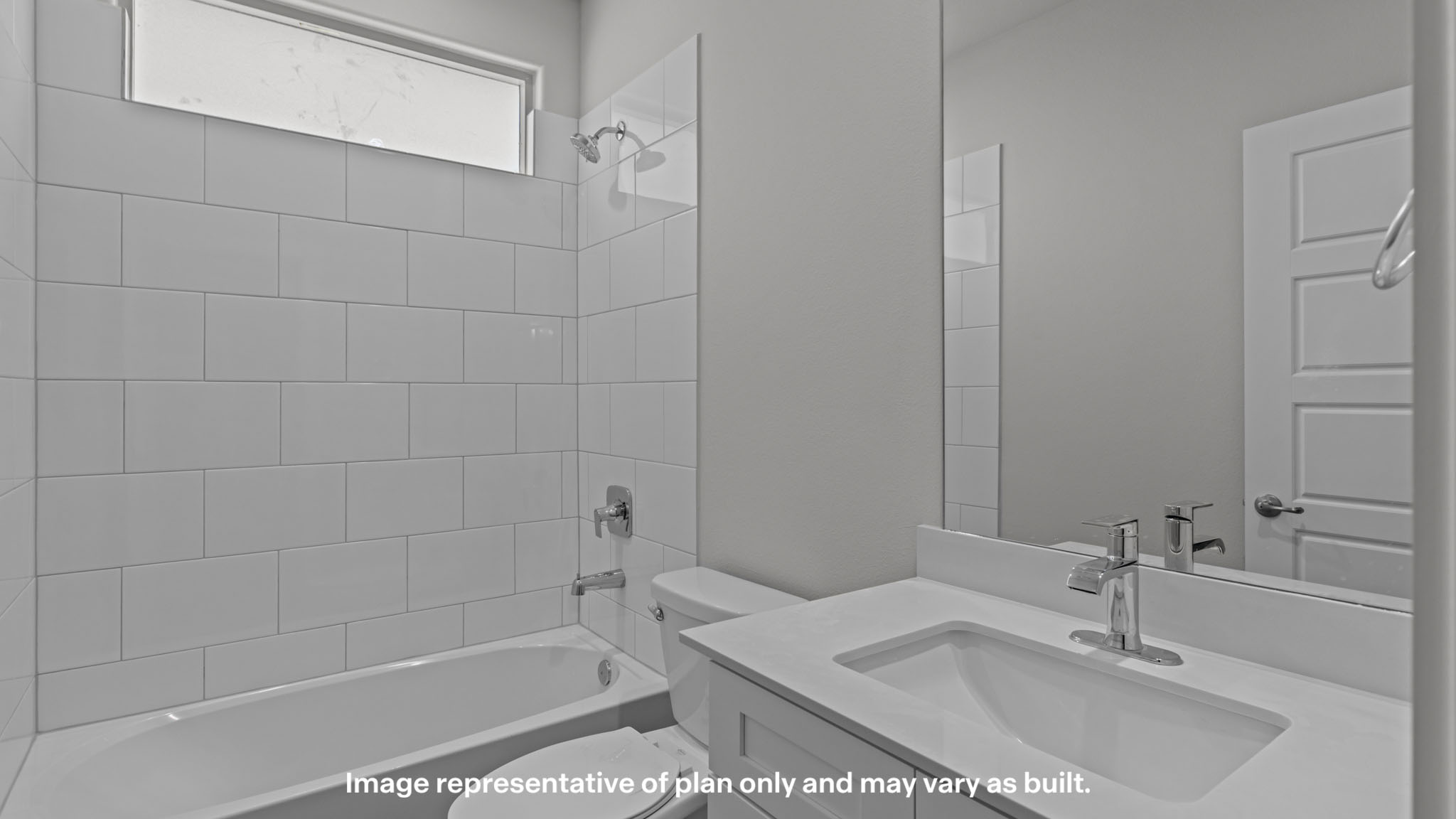 Half bathroom between common spaces